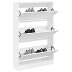 Zapatero de madera contrachapada roble ahumado 75x34x112 cm
