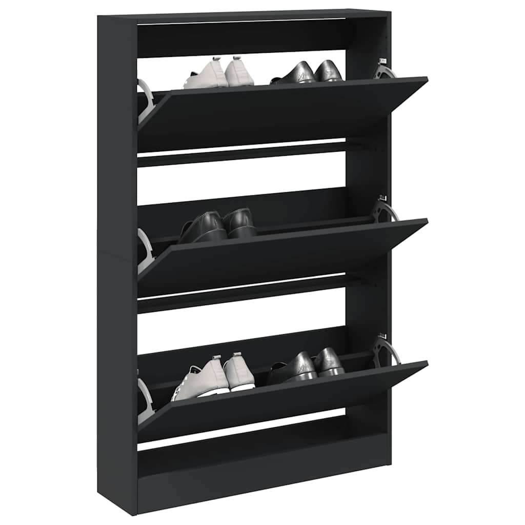 Zapatero de madera contrachapada roble ahumado 75x34x112 cm