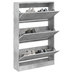 Zapatero de madera contrachapada roble ahumado 75x34x112 cm