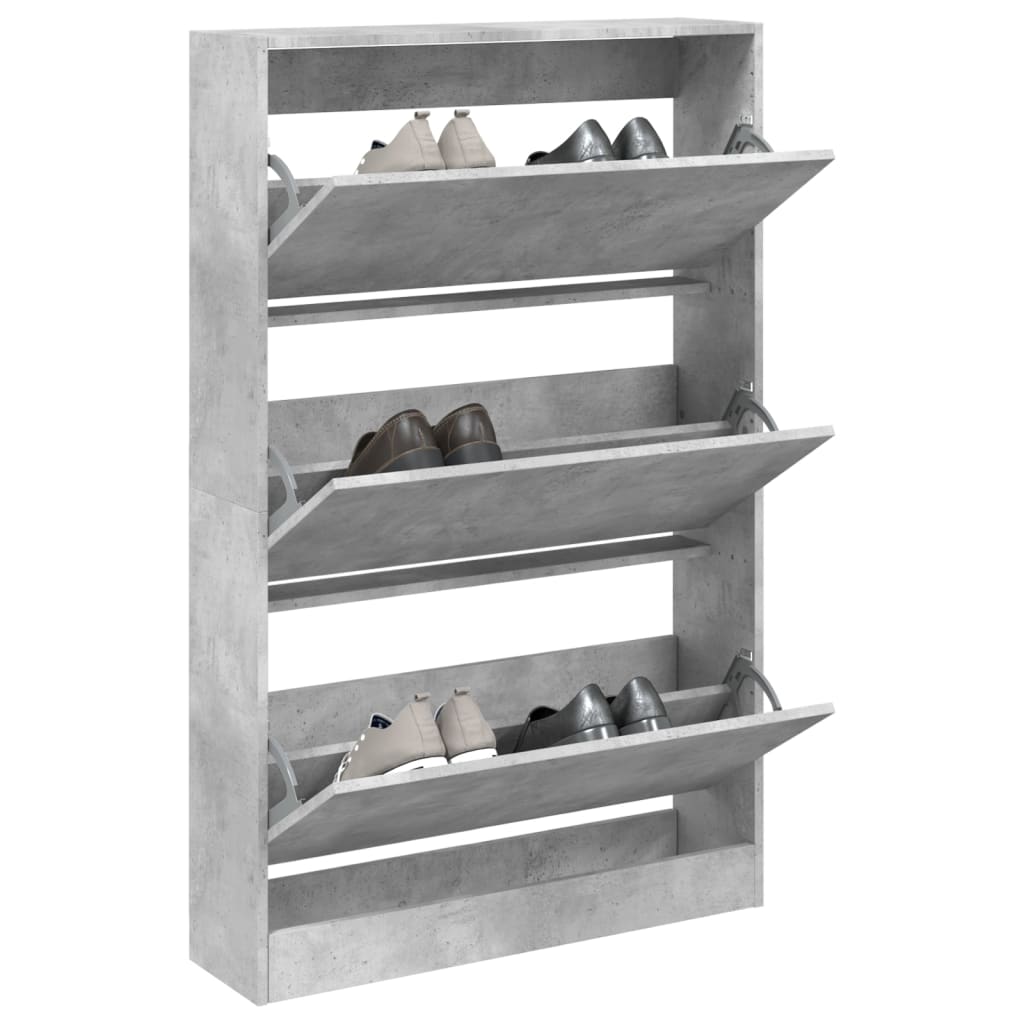 Zapatero de madera contrachapada roble ahumado 75x34x112 cm