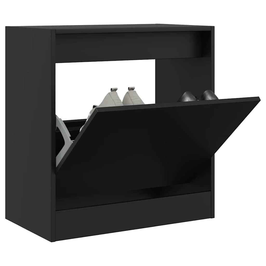 Zapatero de madera contrachapada roble ahumado 75x34x112 cm
