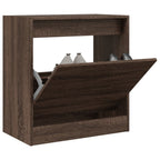Zapatero de madera contrachapada roble ahumado 75x34x112 cm