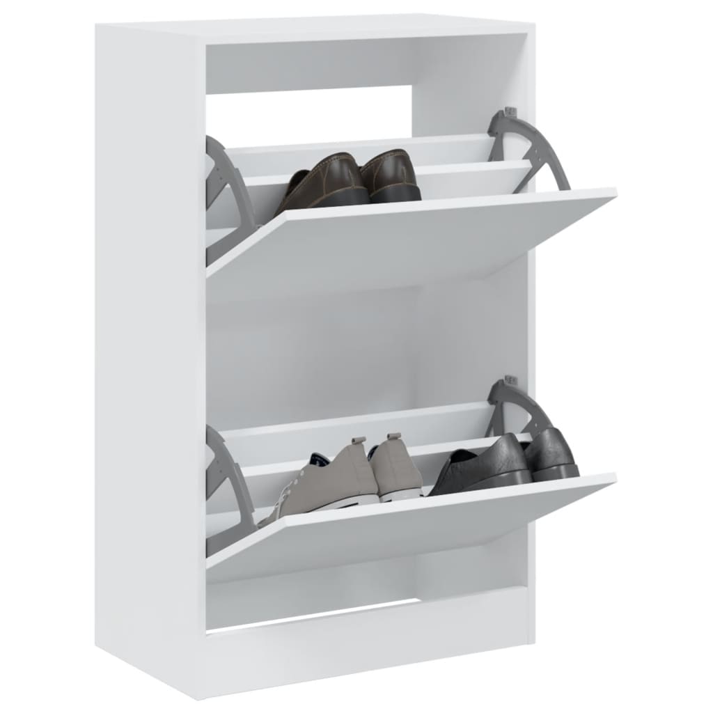 Zapatero de madera contrachapada roble ahumado 75x34x112 cm