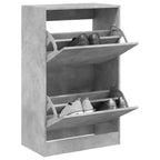 Zapatero de madera contrachapada roble ahumado 75x34x112 cm