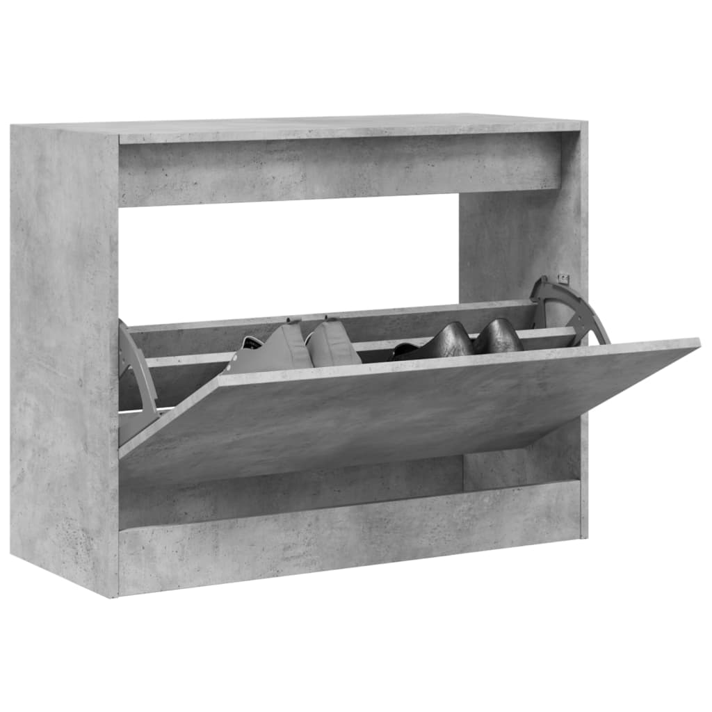 Zapatero de madera contrachapada roble ahumado 75x34x112 cm