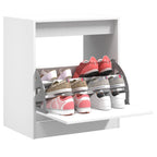 Zapatero de madera contrachapada roble ahumado 75x34x112 cm