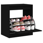 Zapatero de madera contrachapada roble ahumado 75x34x112 cm