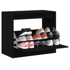 Zapatero de madera contrachapada roble ahumado 75x34x112 cm