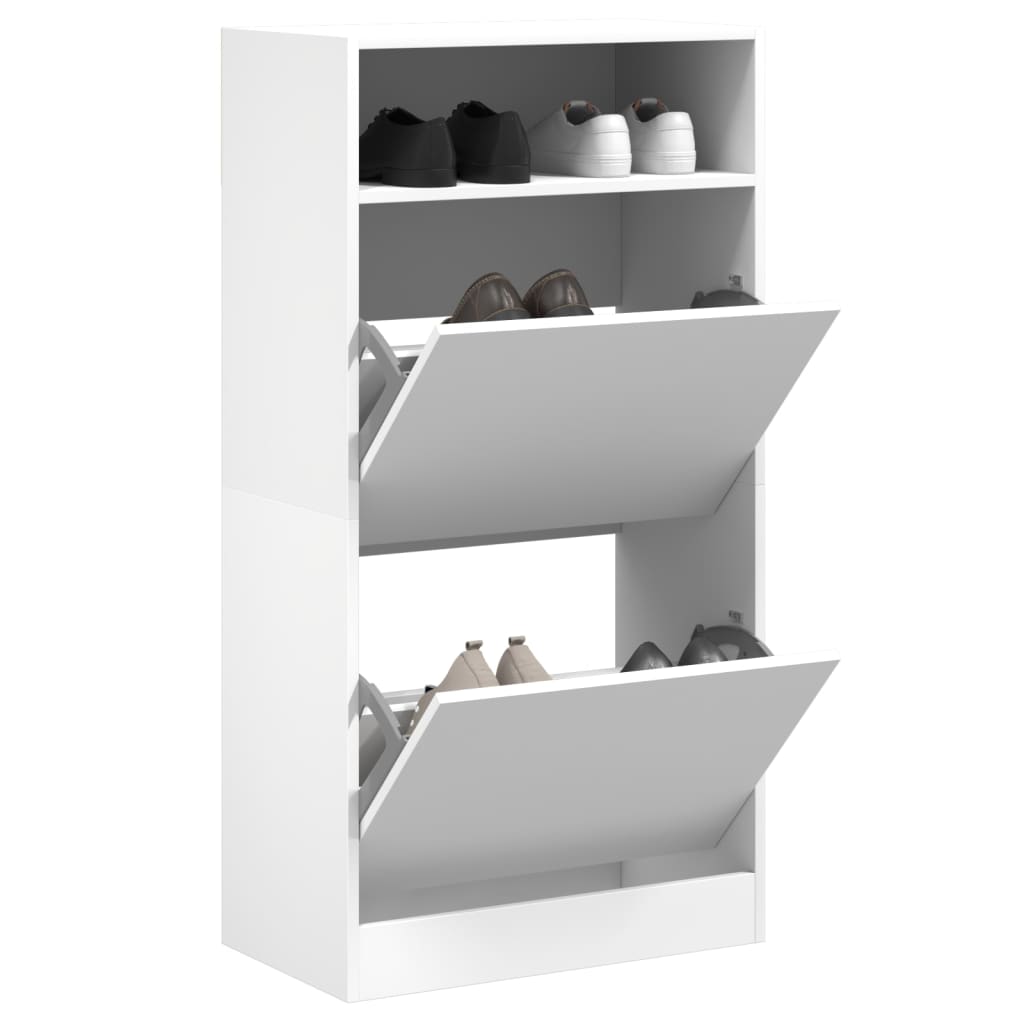 Zapatero de madera contrachapada roble ahumado 75x34x112 cm