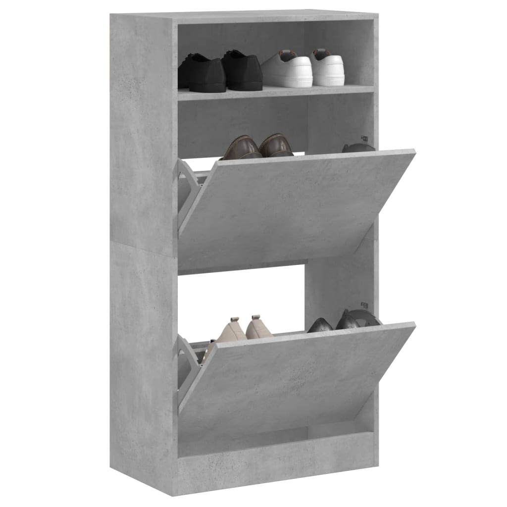 Zapatero de madera contrachapada roble ahumado 75x34x112 cm