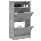 Zapatero de madera contrachapada roble ahumado 75x34x112 cm
