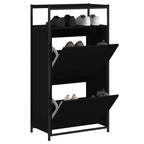 Zapatero de madera contrachapada roble ahumado 75x34x112 cm