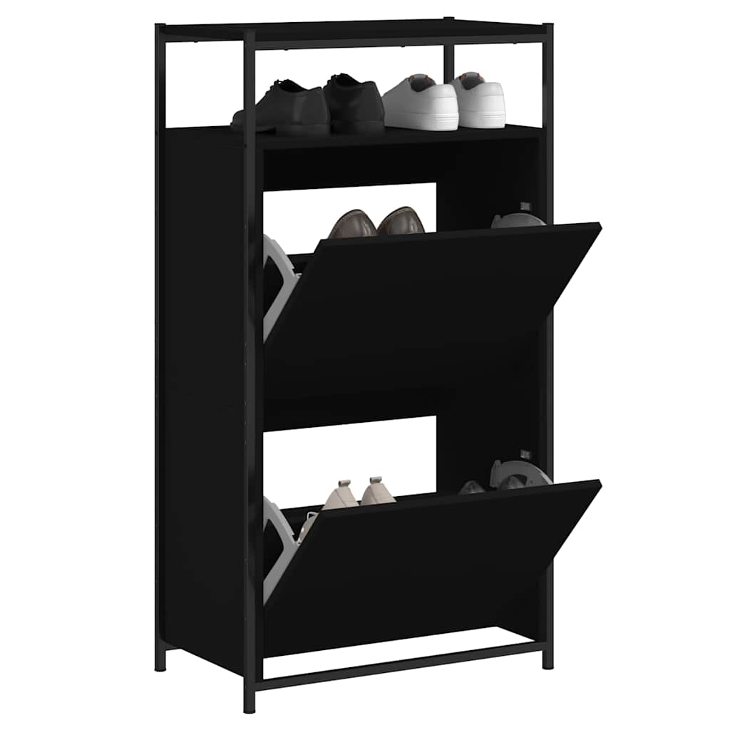 Zapatero de madera contrachapada roble ahumado 75x34x112 cm