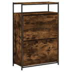 Zapatero de madera contrachapada roble ahumado 75x34x112 cm