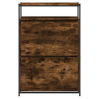 Zapatero de madera contrachapada roble ahumado 75x34x112 cm