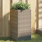 Jardinera de ratán sintético gris 30x30x60 cm