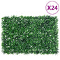 Valla de hojas de arbusto artificial 24 uds verde 40x60 cm