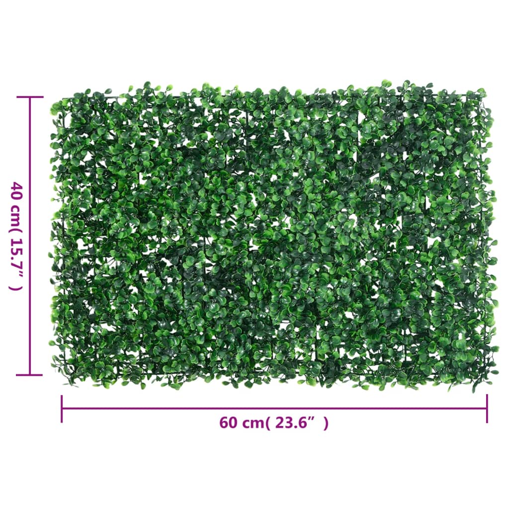 Valla de hojas de arbusto artificial 24 uds verde 40x60 cm