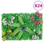 Valla de plantas artificiales 24 uds verde 40x60 cm