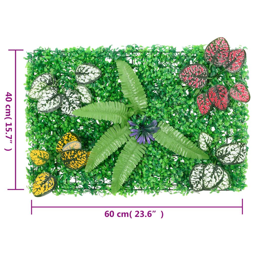 Valla de plantas artificiales 24 uds verde 40x60 cm