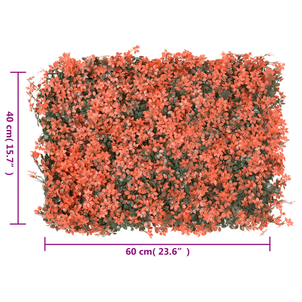 Valla de hojas de arce artificial 24 uds rojo claro 40x60 cm