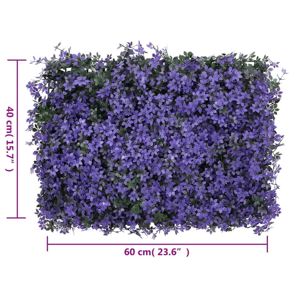 Valla de hojas artificiales 24 uds morado 40x60 cm