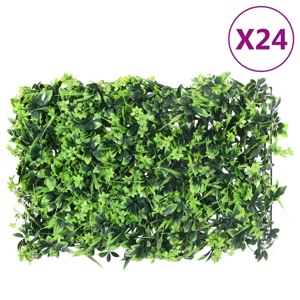 Valla de hojas artificiales 24 uds morado 40x60 cm
