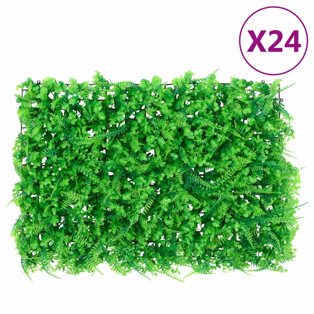 Valla de hojas de helecho artificial 24 uds verde 40x60 cm