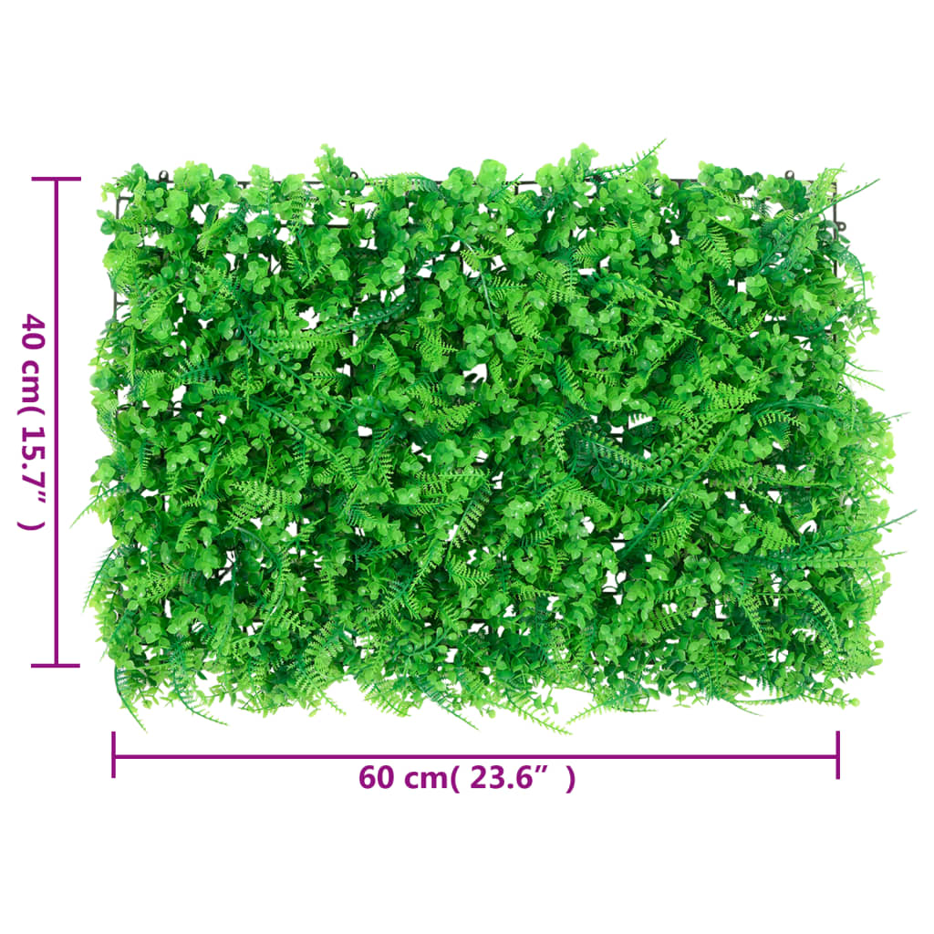 Valla de hojas de helecho artificial 24 uds verde 40x60 cm