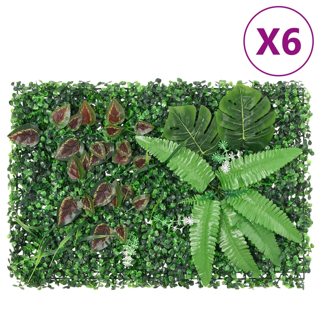 Valla de plantas artificiales 24 uds verde 40x60 cm
