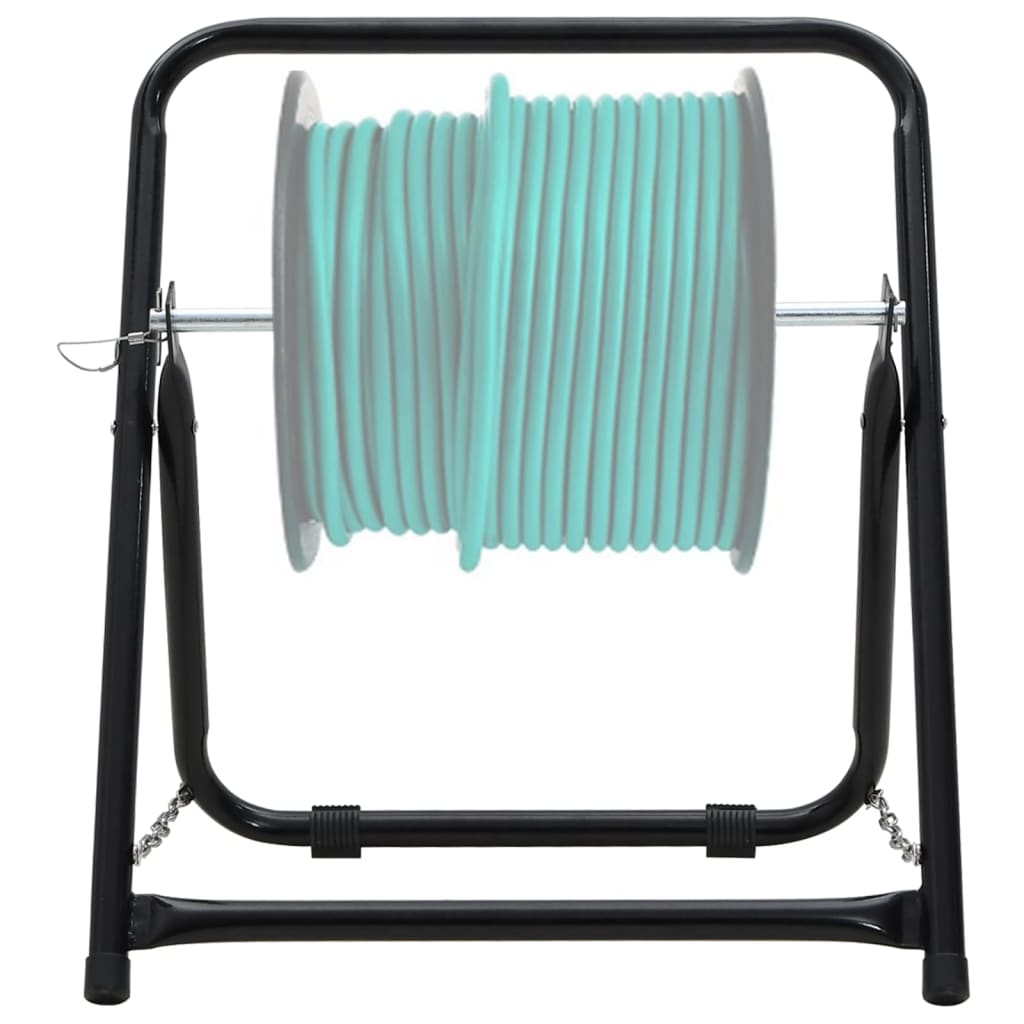 Carrito de rollo de manguera acero negro 48 cm 45 kg