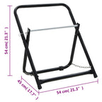 Carrito de rollo de manguera acero negro 48 cm 45 kg