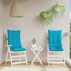 Cojín silla de jardín respaldo alto 2 uds tela azul 120x50x3 cm