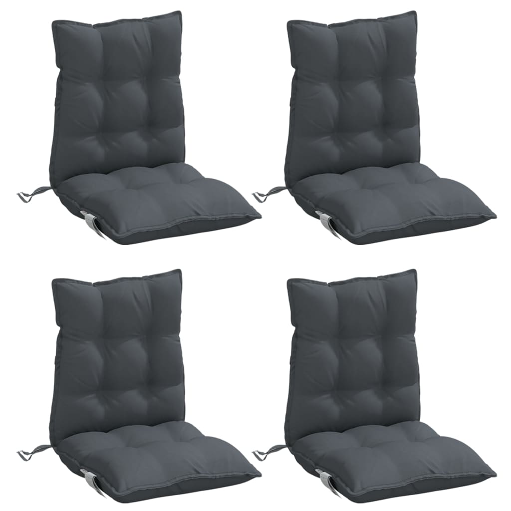 Cojines de silla respaldo bajo 4 uds tela Oxford gris antracita