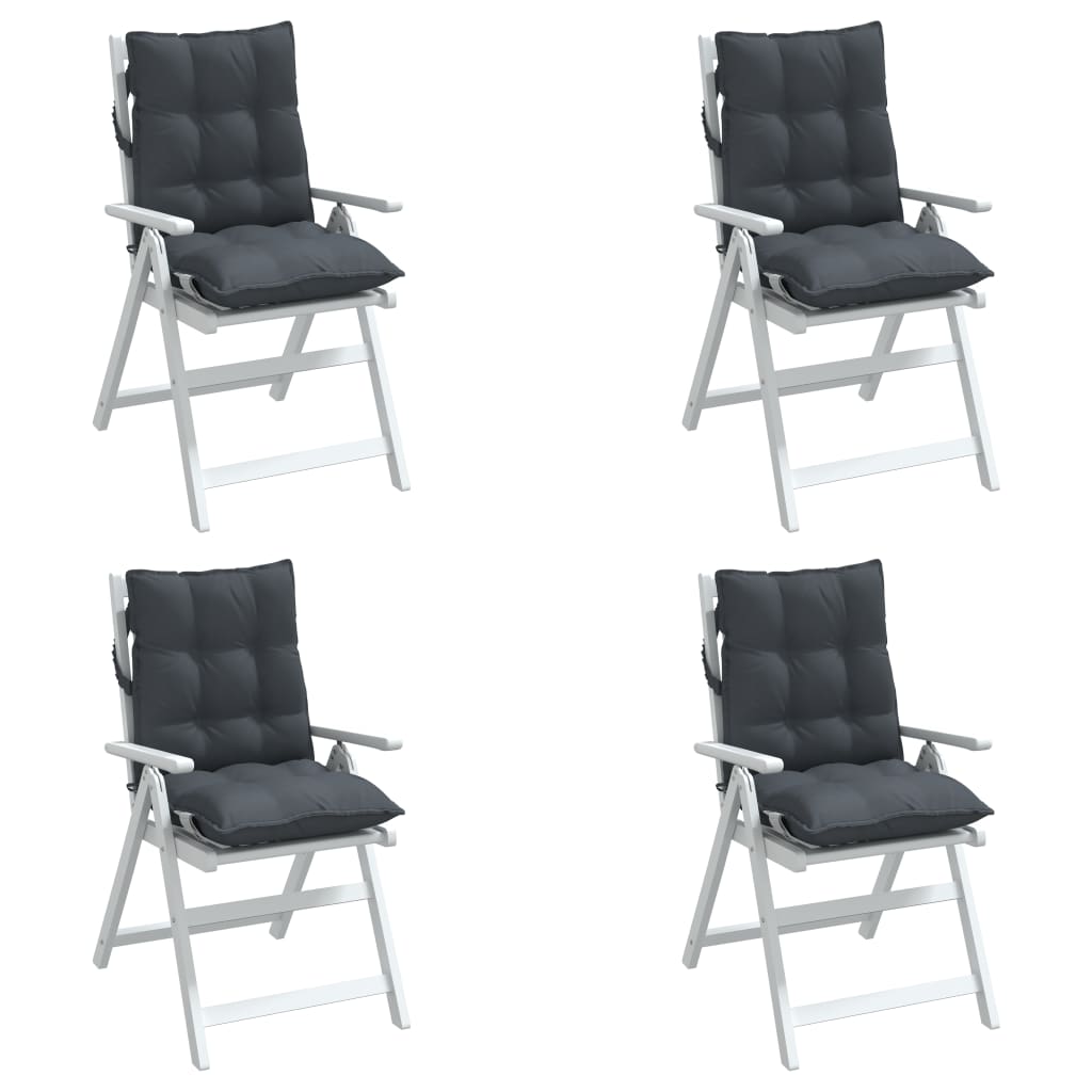 Cojines de silla respaldo bajo 4 uds tela Oxford gris antracita