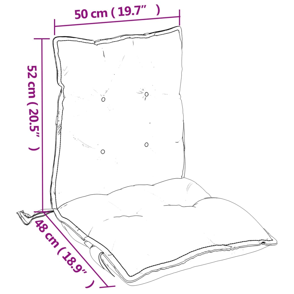 Cojines de silla respaldo bajo 4 uds tela Oxford gris antracita