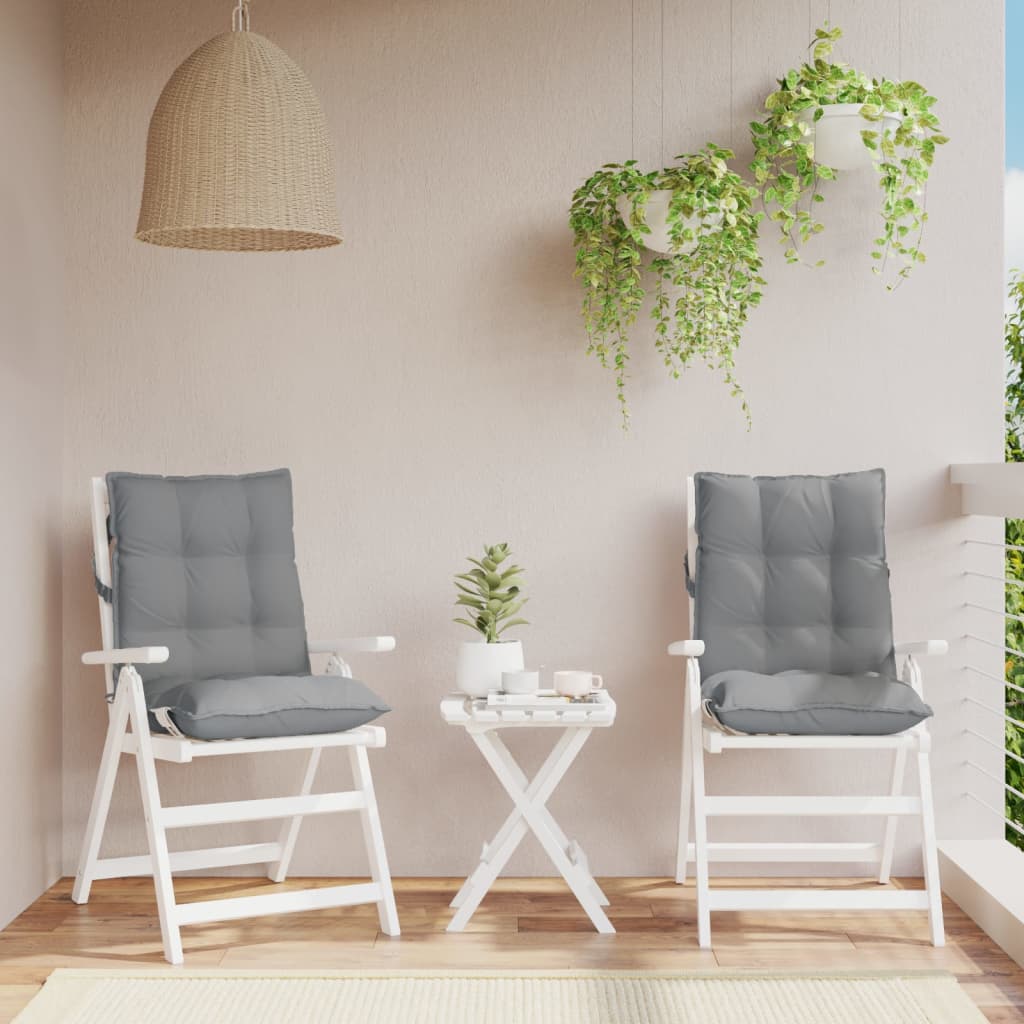 Cojín silla jardín respaldo bajo 2 uds tela Oxford antracita