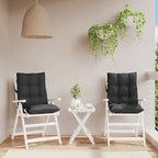 Cojín silla jardín respaldo bajo 2 uds tela Oxford antracita