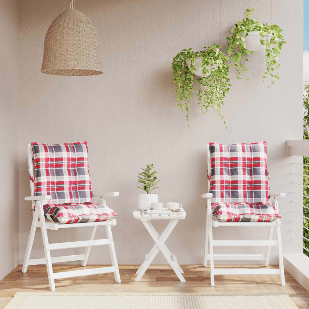 Cojín silla jardín respaldo bajo 2 uds tela Oxford antracita
