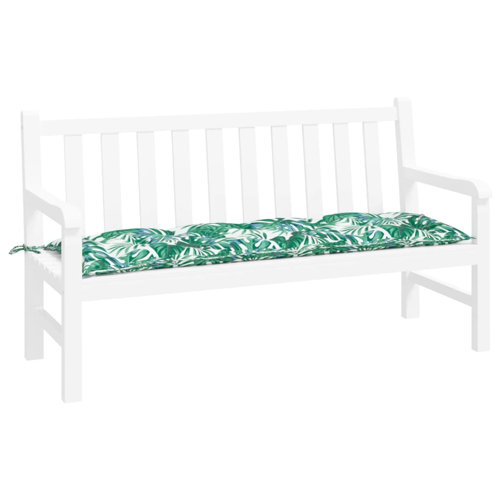 Cojín banco de jardín tela Oxford estampado hojas 150x50x7 cm