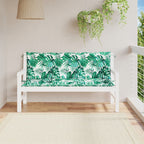 Cojín de banco de jardín tela a rayas azul y blanco 200x50x4 cm