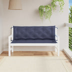 Cojín de banco de jardín tela a rayas azul y blanco 200x50x4 cm