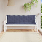 Cojín de banco de jardín tela a rayas azul y blanco 200x50x4 cm