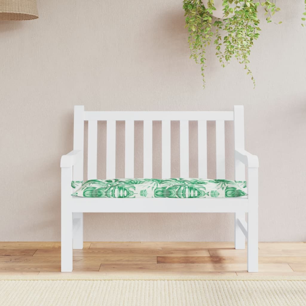 Cojín banco de jardín tela Oxford estampado hojas 150x50x7 cm