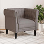 Sillón Chesterfield de cuero artificial blanco crema