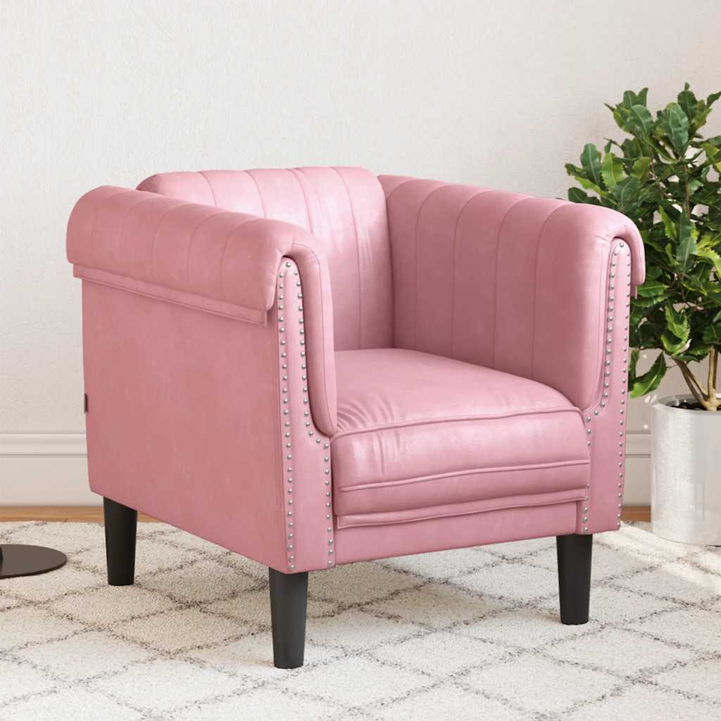 Sillón de cuero sintético de ante marrón