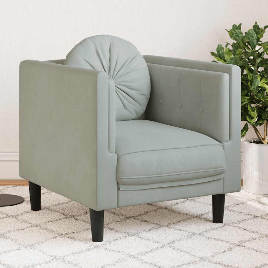 Sillón con cojín de cuero sintético de ante marrón