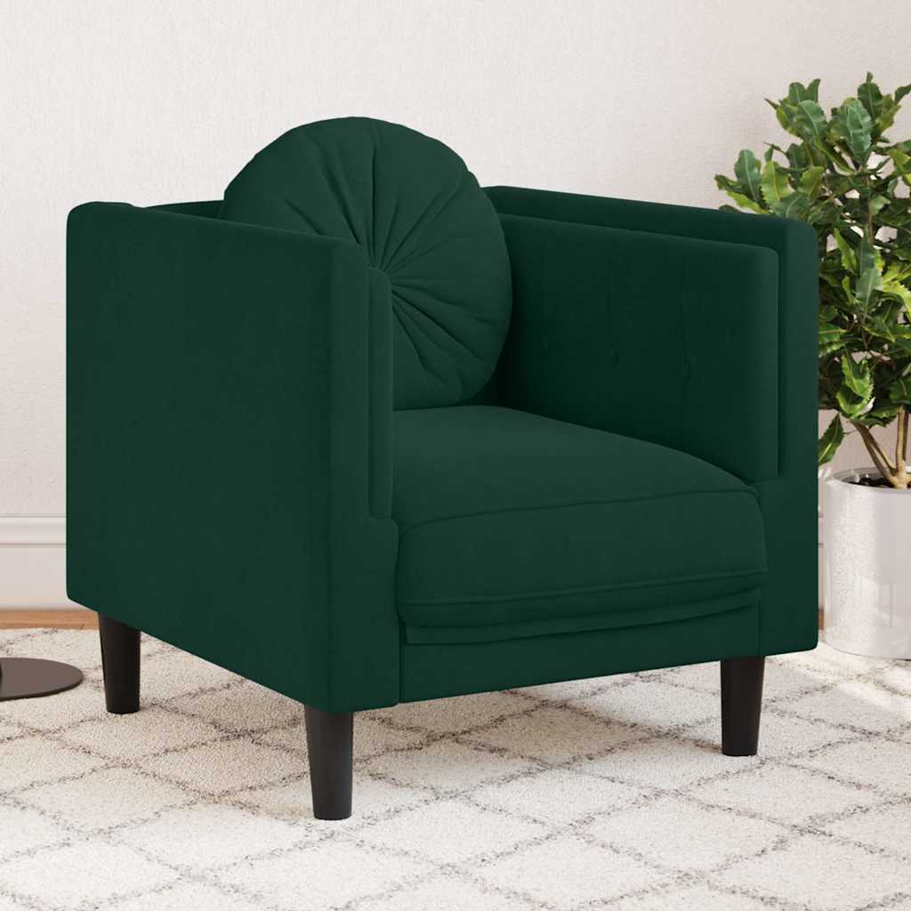 Sillón con cojín de cuero sintético de ante marrón