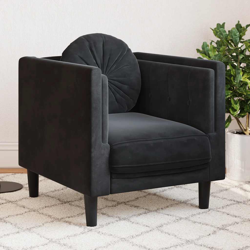 Sillón con cojín de cuero sintético de ante marrón