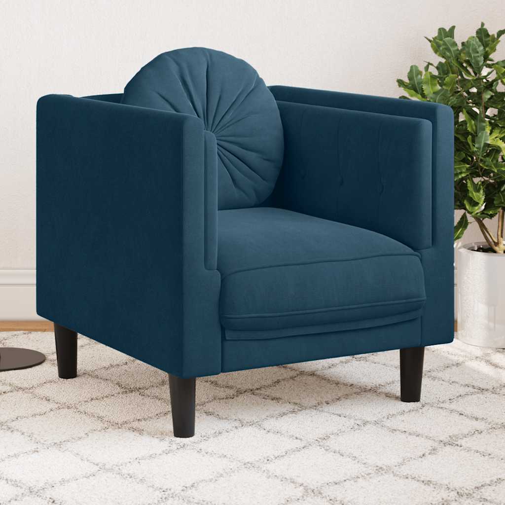 Sillón con cojín de cuero sintético de ante marrón